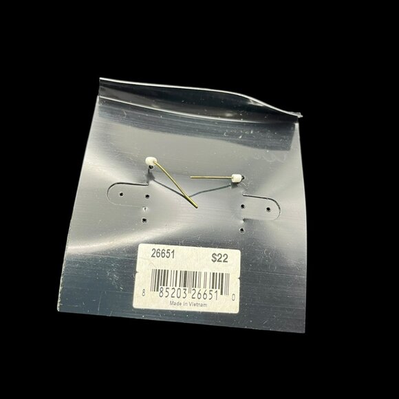 VTG Cookie Lee Earrings Gold Tone Dangle Chandelier Amber Color Crystal Bead NEW - Picture 5 of 7